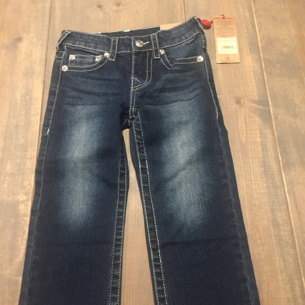 SOLD ✅ True Religion Boy’s Straight Blue Denim Jeans Sz:4